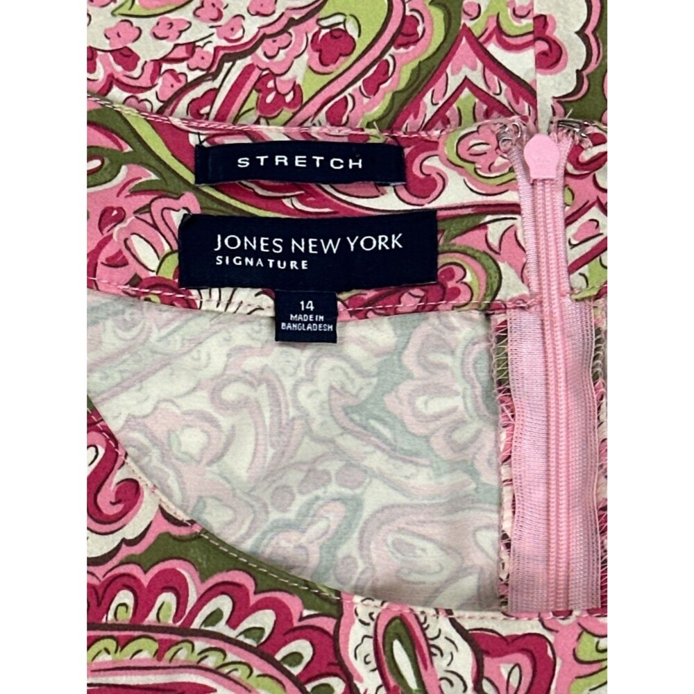Jones New York Paisley Stretch Sleeveless Sheath Dress 14 - Picture 9 of 10